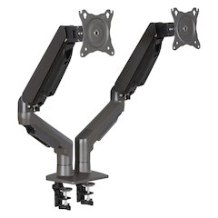 Double 27" Monitor Arms in Charcoal