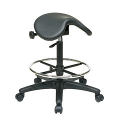 Backless Stool with Saddle Seat