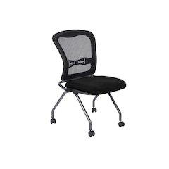 Black Folding Office Chair – Foldable Reception Chair for Conferences, Set of 2