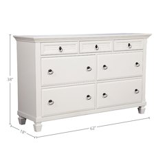 Winchester 7 Drawer Dresser, White
