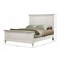 Winchester Queen Shutter Pannel Bed, White