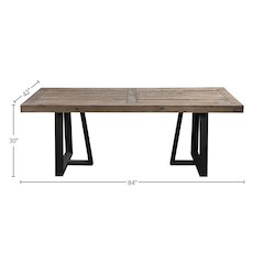 Prairie Rectangular Dining Table, Natural/Black