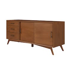 Wooden TV Console in Brown with Mid Century Modern Design