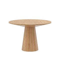 Natural Round Dining Table, Mid-Century Modern Style, Seats 4