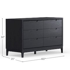 June 60" Dresser, Vintage Black