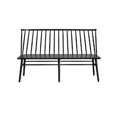 Farmhouse Style Windsor Dining Bench with Solid Wood Frame and Comfortable Seat