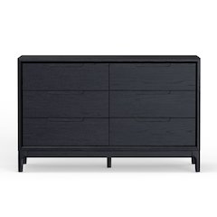 Vintage Black Modern Dresser with Multiple Drawers and Spacious Storage