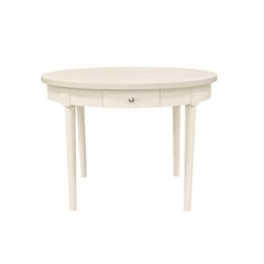 Round Dining Table with Modern Farmhouse Design and Drawer