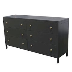Black Modern Farmhouse Dresser with Spacious Drawers and Sleek Design