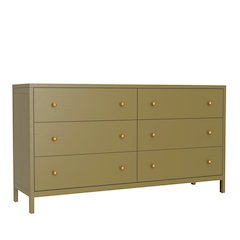 Olive-Toned Modern Farmhouse Dresser with Spacious Drawers and Sturdy Design