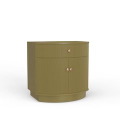 Nightstand Modern Contemporary Rubberwood with Oak Veneer Drawer and Shelf