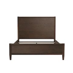 Walnut King Panel Bed with Modern Contemporary Design and Sturdy Construction