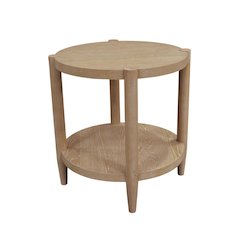 Light Wood Round End Table with Modern Contemporary Design