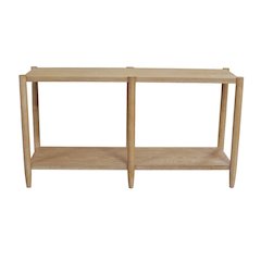 Light Wood Finish Console Table with Modern Contemporary Design and Stable Base