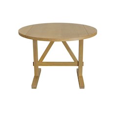 Round Dining Table Modern Farmhouse Style Single Piece Durable Design