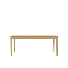 Rectangular Light Oak Dining Table Modern Design Single Piece Wood