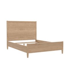 Light Wood Full Panel Bed with Modern Contemporary Design and Durable