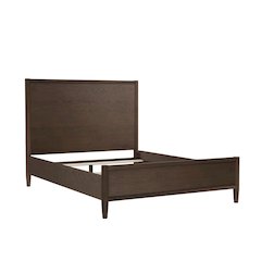 Walnut Full Panel Bed Modern Contemporary Design Single Piece Frame