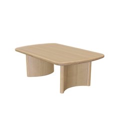 Light Oak Modern Coffee Table with Single Piece Design and Sturdy Legs