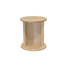 Light Oak End Table with Bottom Shelf Modern Design Single Piece