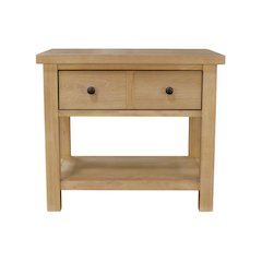 White One Drawer Nightstand with Rubberwood Solids and Oak Veneer