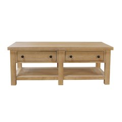 Modern Farmhouse Coffee Table with Sturdy Construction and Single Piece Design
