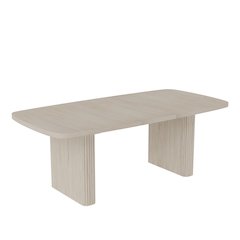 White Wash Rectangular Dining Table with Adjustable Height and Modern Design