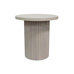 White Wash Round End Table with Modern Design and Sturdy Construction
