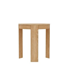 Round End Table, Light Wood Finish, Transitional Style, Single Piece
