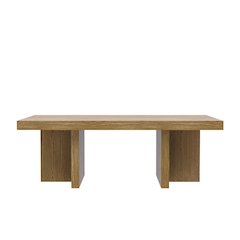 Rectangular Oak Coffee Table with Modern Rustic Design and Solid Build
