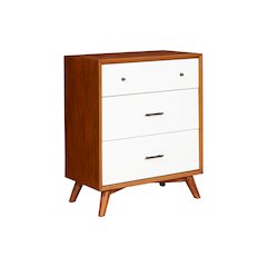 Flynn 3 Drawer Two Tone Small Chest, Acorn/White