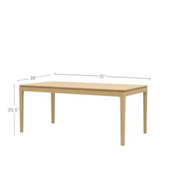 Cove Rectangular Dining Table, Light Oak