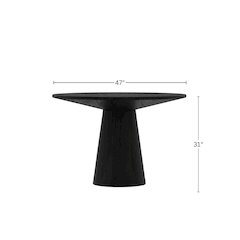 Cove Round 47" Dining Table, Vintage Black