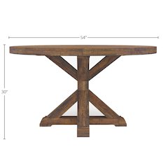 Newberry Round Dining Table, Medium Brown