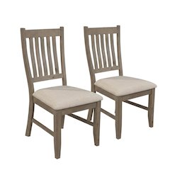 Solid Pine Farmhouse Dining Chairs, Natural, Set of 2