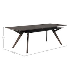 Lennox Rectangular Extension Dining Table, Dark Tobacco