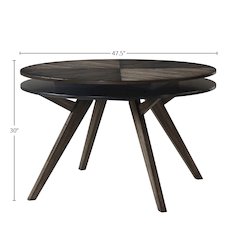 Lennox Round Dining Table, Dark Tobacco