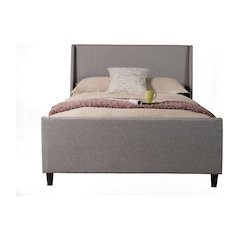 Amber Standard King Upholstered Bed, Grey Linen