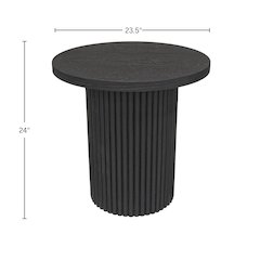 Reba Round End Table, Black