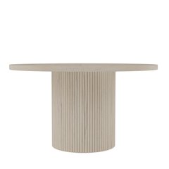Reba Round Dining Table, White Wash