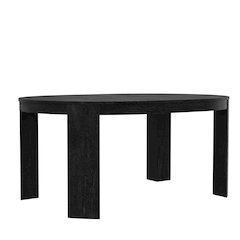 Carter 48" Round Extension Dining Table, Black