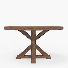Newberry Round Dining Table, Medium Brown
