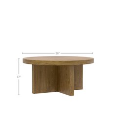 Donte Round Coffee Table, Oak