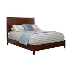 Flynn Mid Century Modern Queen Panel Bed, Walnut