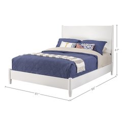 Flynn Standard King Platform Bed, White