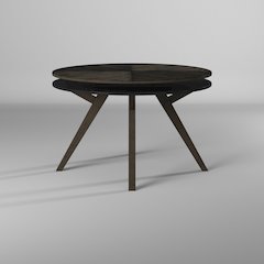 Lennox Round Dining Table, Dark Tobacco