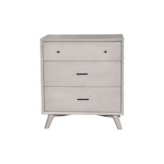 Flynn Mid Century Modern 3 Drawer Small Chest, Gray