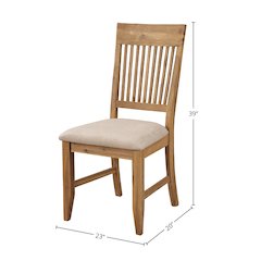 Aspen Set of 2 Side Chair, Antique Natural
