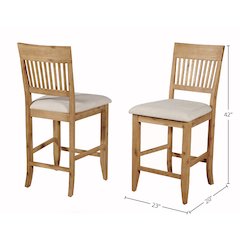 Aspen Set of 2 Pub Chairs, Antique Natural
