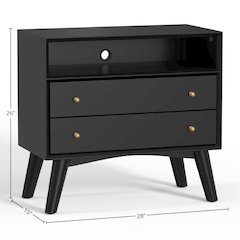 Flynn Large Nightstand, Black